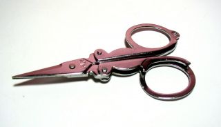 Vintage Small Folding Scissors Stainless Steel 3 " Long Made In China Exccondition