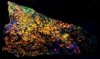 Franklin Nj Fluorescent Mineral - 4 Color Spec.  - Clinohedrite - Hardystonite - Willemit