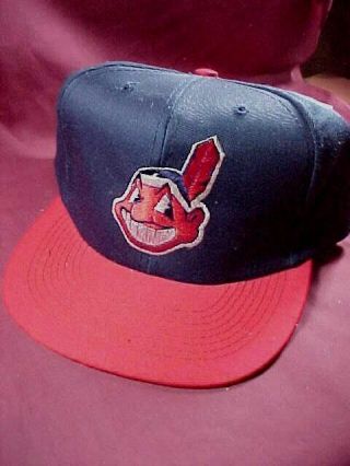 Vintage Never Worn Cleveland Indians Hat Cap Snap Back With Tags Mlb