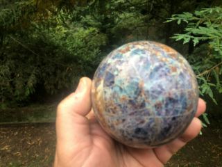P95 Kaleidascope Agate Aka Insane Jasper Sphere Azurite,  Malachite,  Chrysocolla