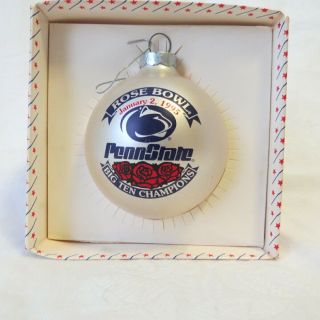 Vintage Penn State 1995 Rose Bowl Glass Christmas Tree Ornament Collectible Usa