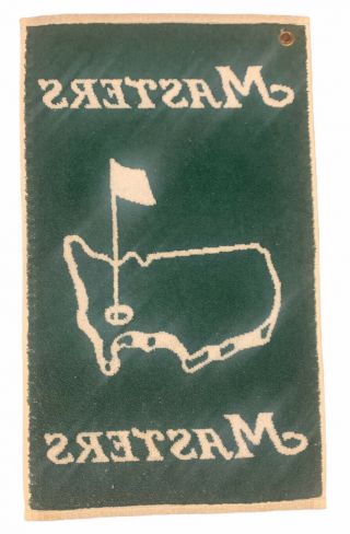 Authentic Masters Golf Tournament Green & White Golf Bag Towel 16 
