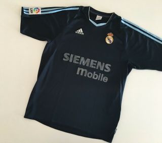 Real Madrid 2003/04 Adidas Away Football Shirt M Mens Vintage Soccer Jersey