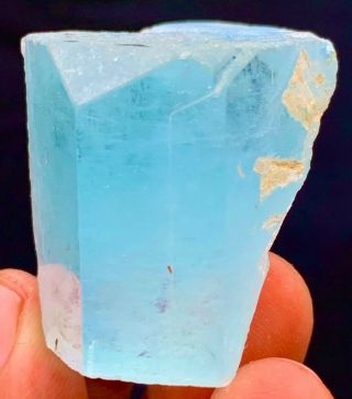 274 C.  T Etched Natural Precious Natural Aquamarine Crystal From Shigar Pakistan