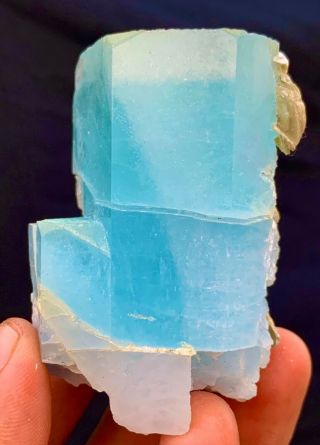 771 C.  T Etched Natural Precious Natural Aquamarine Crystal From Shigar Pakistan