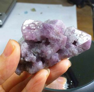 130gr - Vietnam 100 Natural Pink Violet Spinel Crystals On Matrix Specimen