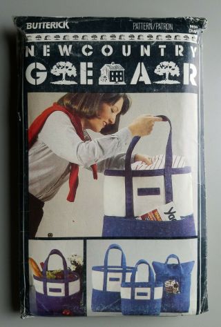 Vtg 80s Sewing Pattern Tote Bag Country Gear Designer