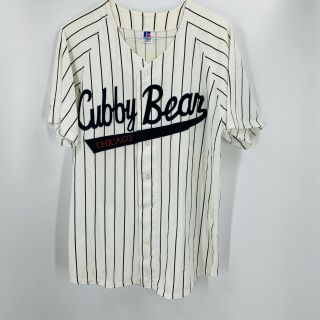Chicago Cubs Cubby Bear Baseball Jersey Mens Large L Stains