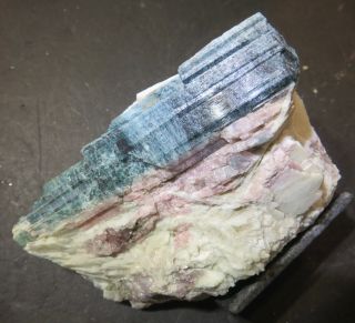 Green Tourmaline Crystals With Rubellite - Dunton Quarry - Newry,  Me