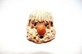 Thimble Handcrafted & Painted Polymer Clay Santa Claus? W/big Nose