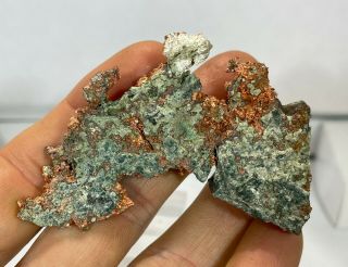 Native Silver On Copper Matrix: National Mine,  Rockland,  Michigan - Classic