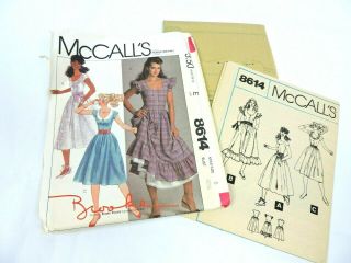 Mccalls 8614 Sewing Pattern Vintage 1983 Size 6 Dress Brooke Shields Uncut Usa