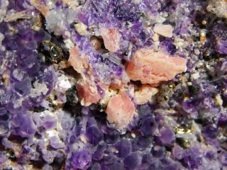 Rhodochrosite Pyrite Quartz And Purple Fluorite Sweet Home Mine Colorado 321gr