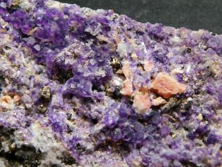 Rhodochrosite Pyrite Quartz and PURPLE Fluorite Sweet Home Mine Colorado 321gr 3