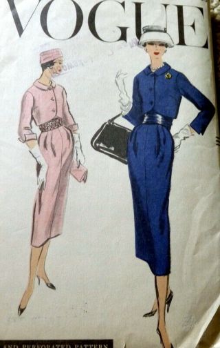 Lovely Vtg 1950s Suit & Cummerbund Sewing Pattern 16/36