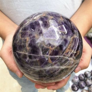 7.  48lb Natural Dream Amethyst Sphere Crystal Quartz Ball Gem Stone Healing Xq06