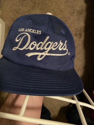 Los Angeles Dodgers Mlb Vintage Snapback Cap Hat 90s Blue Only Worn A Few Times