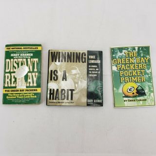 (3) Green Bay Packers Books Vtg Jerry Kramer Vince Lombardi Winning Habit A2
