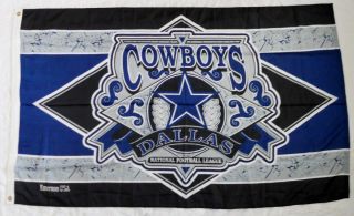 Dallas Cowboys Nfl Polyester Flag/banner Blue And White 58 " X 34 " By Emerson Usa