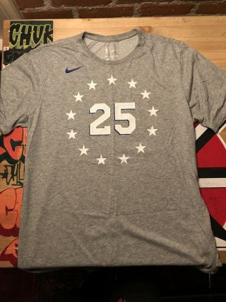 Nike Ben Simmons Philadelphia 76ers Swingman City Jersey T - Shirt Gray Size Xl