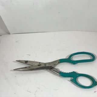 Vintage 8” Wiss Scissors Shears Crafting Ruled Ks Opener Teal
