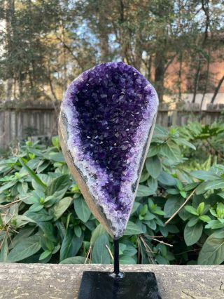 Amethyst Geode Cluster From Uruguay | On A Stand | (6 Lb 12 Oz)