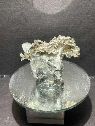 Native Silver Crystals In Calcite: Imiter Mine,  Draa - Tafilalet,  Morocco - Classic