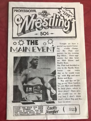 Portland Wrestling Program 5/5/84 Ric Flair Buddy Rose Rip Oliver Nwa
