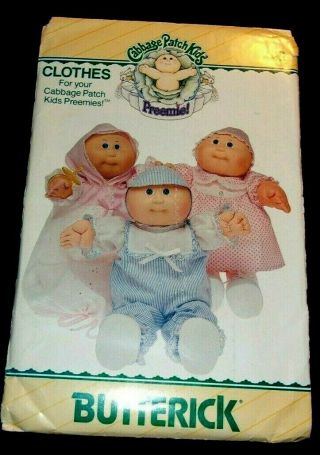 346 1984 Butterick Cabbage Patch Kids Preemie Clothes Pattern Uncut