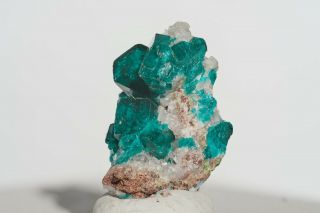 Dioptase with Calcite,  Tsumeb Mine,  Namibia 2
