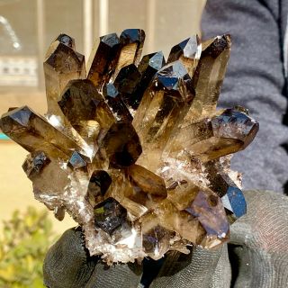 1.  56lb Samples Of Smokey Yellow Quartz Crystal Cluster Minerals From Madagat