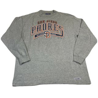 San Diego Padres 1997 Vintage Long Sleeve Shirt Men’s Size L Gray Big Logo