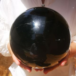 Natural Black Obsidian Sphere Crystal Ball Healing Stone Collectibles 5220g