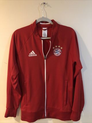 Mens Size Small Red Adidas Fc Bayern Munich Team Full Zip Jacket