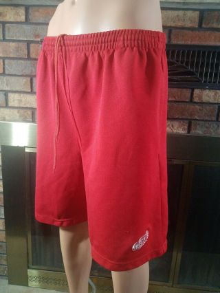 Vintage Detroit Red Wings Nhl Ice Hockey Team Gym Shorts Mens Size Large Red