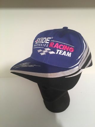 Vintage Jeff Burton Exide Batteries Racing Team Nascar Snapback Hat Cap