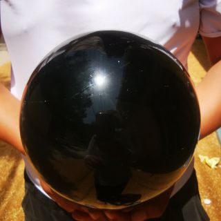Natural Black Obsidian Sphere Crystal Ball Healing Stone Collectibles 8660g