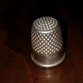 Vintage Silver Metal Thimble Marked Germany Size 8 Sewing Finger German