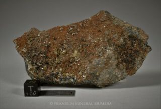 Hodgkinsonite With Calcite Crystals - Sterling Hill,  Ogdensburg,  Nj.