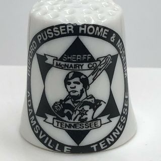Buford Pusser Home & Museum Souvenir Porcelain Thimble - Walking Tall Sheriff