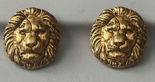 Vintage Lion Head Buttons.  2 Buttons