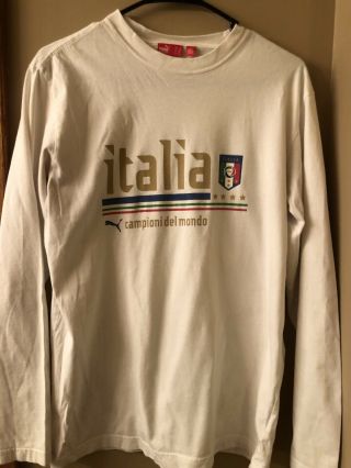 Puma 2006 World Cup Italia Campioni Del Mondo Long Sleeve T Shirt Sz M