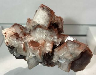 LUSTROUS HEMATITE ON CALCITE CRYSTALS: TSUMEB MINE,  NAMIBIA - CLASSIC 3