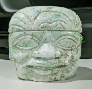 Olmec Colossal Head - Solid Jadeite - Pre Columbian Mayan Olmec Style Jade