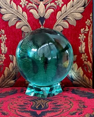 Aquamarine Ball 5.  5 " Dia Sphere Natural Clear Crystal Meditation Feng Shui