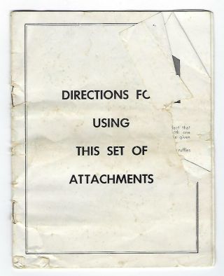 Sewing Machine Directions For Using Set Of Attachments Pamphlet No Date