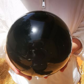 Natural Black Obsidian Sphere Crystal Ball Healing Stone Collectibles 4652g