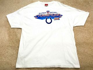 Indianapolis Colts Nfl Bowl Xli Champions Short Sleeve T - Shirt Size 2xl