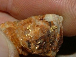 California Rust Gold Quartz Specimen Natural Nugget 89.  4 Grams Gold In Quartz