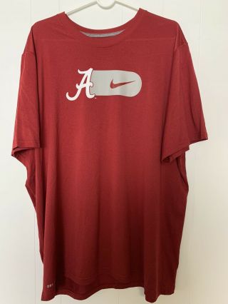 Nike Dri - Fit Alabama Crimson Tide Football Bcs 2012 Short Sleeve Shirt Xxl Red